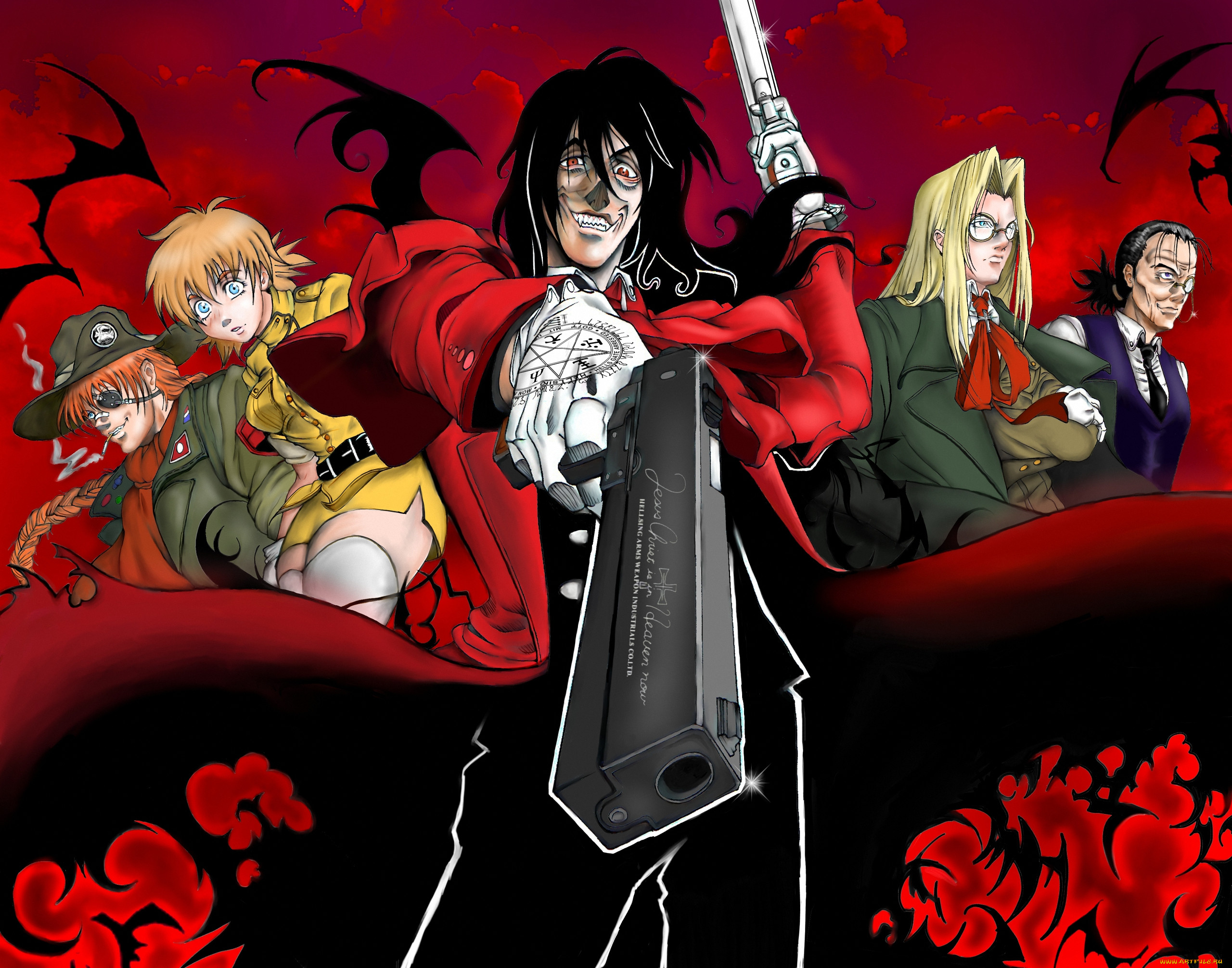 , hellsing, pip, integra, , vampire, alucard, bernadotte, walter, , seras, victoria, , , dracula, 